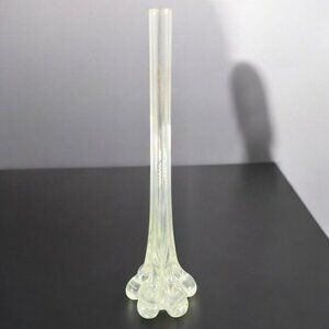 Vintage 1980s Clear‎ Tall Art Glass Vase Small Mouth Glass Vase Houseware Decor
